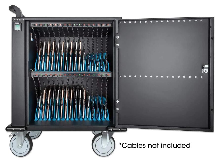 Manhattan 32-Port USB-C Ladeschrank auf Rollen 576 W Manhattan 32-Port USB-C Ladeschrank auf Rollen 576 W